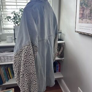 Jean Jacket with Leopard Print